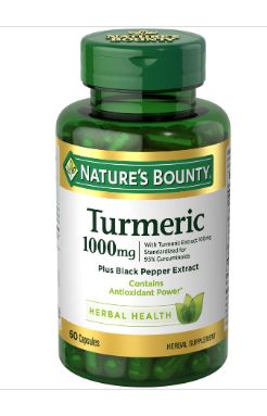 Nature&#39;s Bounty, Turmeric Plus Black Pepper Extract, 1,000 Mg, 60 Capsules-Retail-$ 19.99