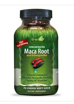 Irwin Naturals Maca Root and Ashwagandha, 75CT-Retail-$ 19.99