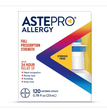 Astepro 24HR Steroid Free Allergy Relief Spray, Azelastine HCl, 120 Metered Sprays-Retail-$ 28.99