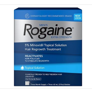 Rogaine Men&#39;s Extra Strength 5% Minoxidil Solution for Hair Regrowth, 3 Month Supply-Retail-$ 47.99