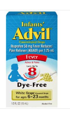 Infants&#39; Advil Pain Reliever and Baby Fever Reducer, Liquid Infant Ibuprofen - Grape, 0.5 Fl Oz-Retail-$ 7.29