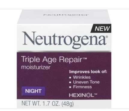Neutrogena Triple Age Repair Anti-Aging Night Face Moisturizer, 1.7 OZ-Retail-$ 19.99