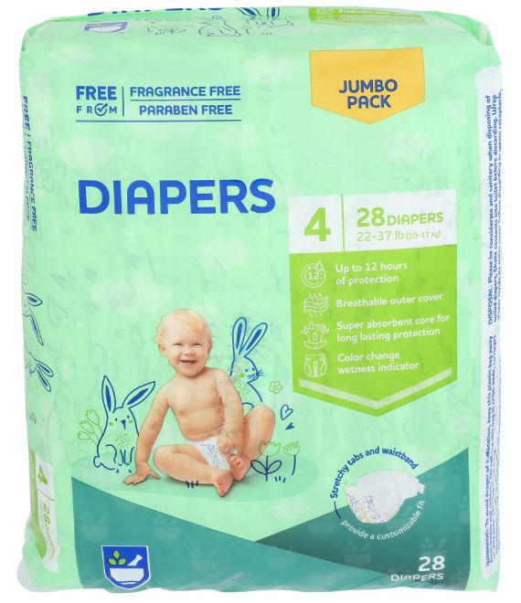 Rite Aid Jumbo Pack Diaper - Size 4, 28 Ct