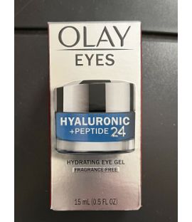 Olay Hyaluronic + Peptide 24 Gel Eye Cream, Fragrance-Free, 0.5 OZ-Retail-$ 29.99