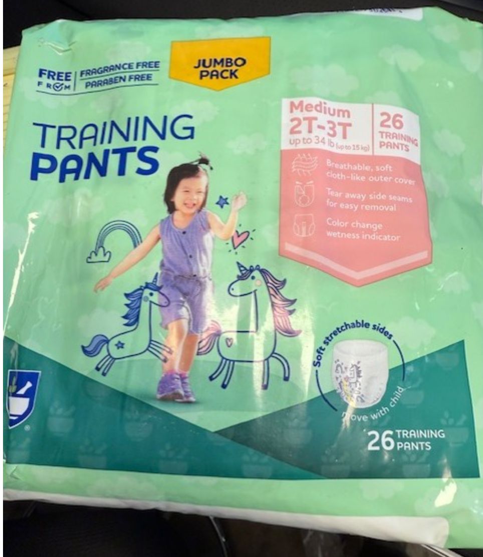 Training Pants M 2T-3T up to 34lb, Retail $10.49