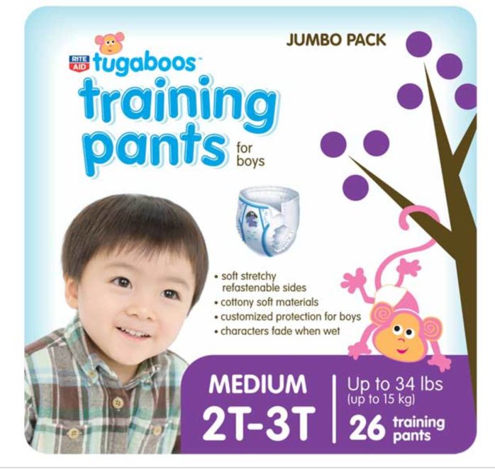 Rite Aid Tugaboos Training Pants Boys, M/2T-3T - 26 Ct, Retail $7.99