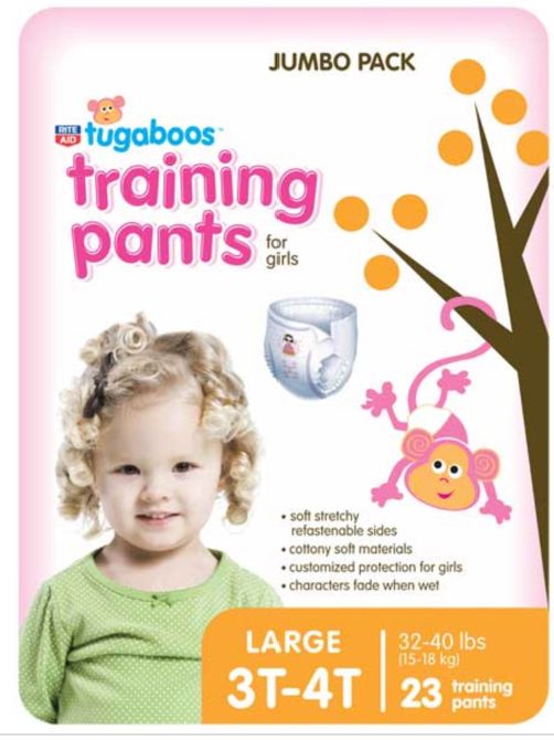 Rite Aid Tugaboos Training Pants Girls, L/3T-4T - 23 Ct, Retail $7.99