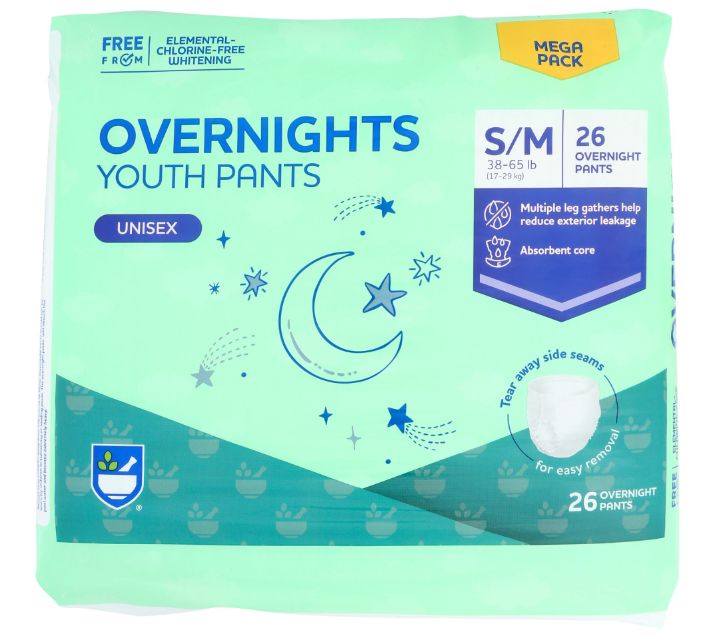 Rite Aid Mega Pack Overnights Youth Pants - Small/Medium, 26 Ct, Retail $17.99