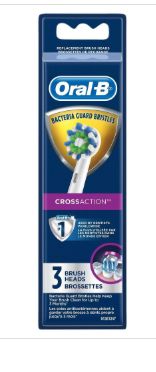 Oral-B CrossAction Electric Toothbrush Replacement Brush Heads - 3ct-Retail-$ 16.99
