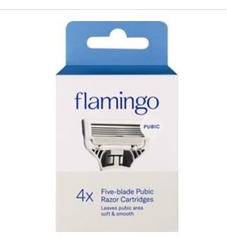 Flamingo Pubic Women&#39;s Razor Blade Refill Cartridges - 4ct-Retail-$ 9.99