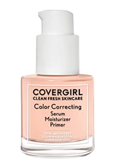 COVERGIRL Clean Fresh Skincare Color Correcting Serum Moisturizer Primer with Niacinamide, Ceramide Complex and TRUCLEAN Avocado 30 ML PINK