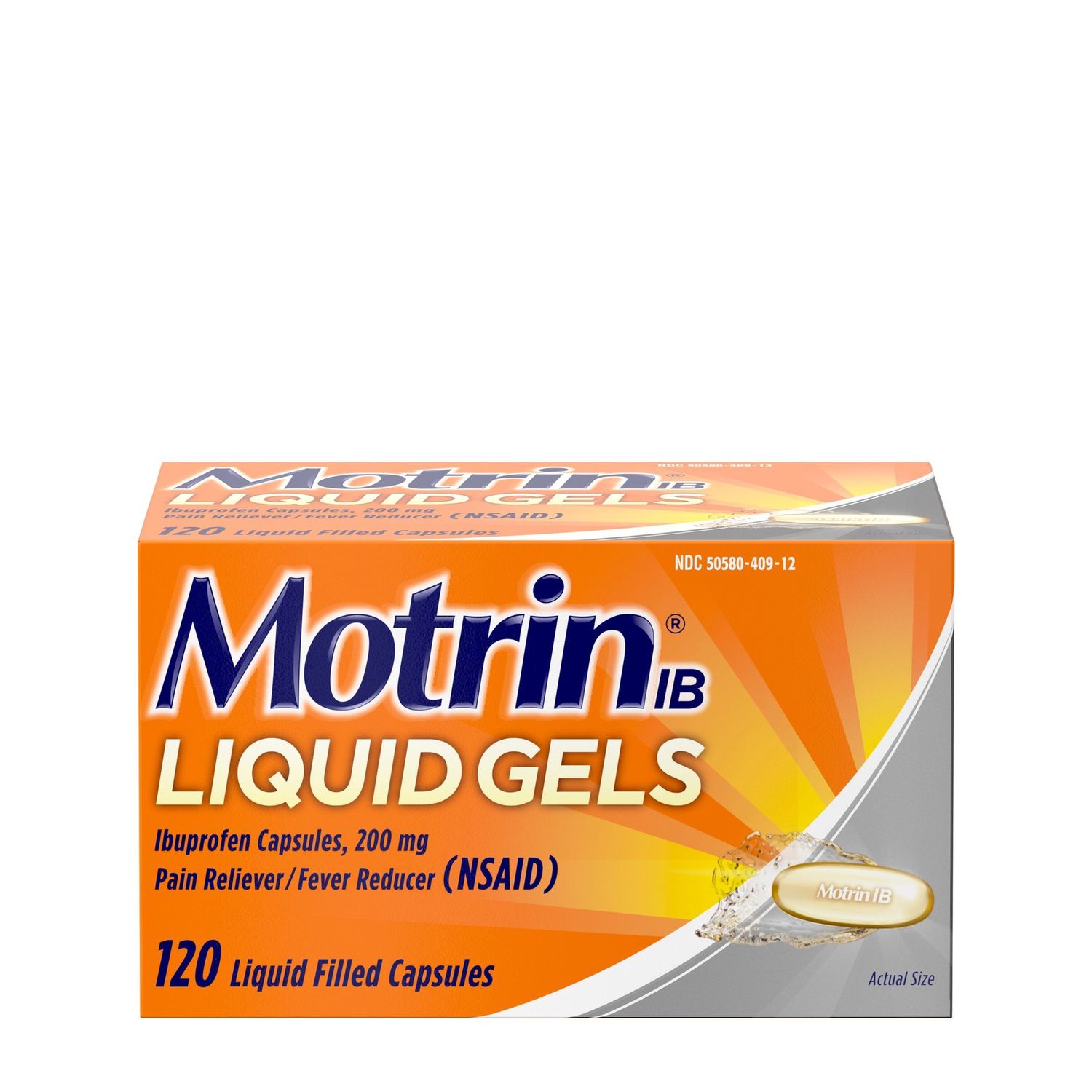 Motrin IB Pain Reliever &amp; Fever Reducer Liquid Gels - Ibuprofen (NSAID) - 120ct