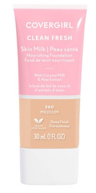 COVERGIRL Clean Fresh Skin Milk Foundation Dewy Finish - 1 Fl Oz - Retail $10.49, COLOR: 560 Medium