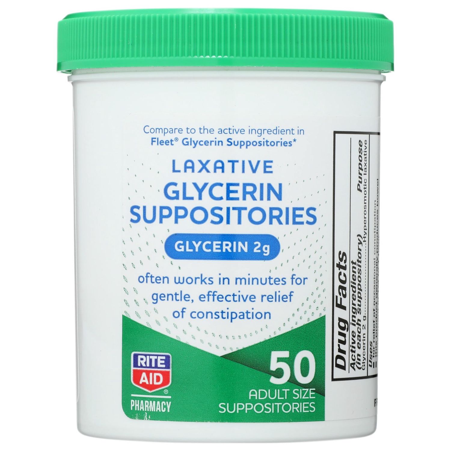 Rite Aid Laxative Glycerin Suppositories - 50 Ct - Retail $6.99