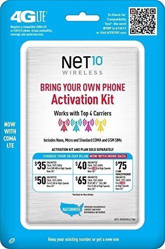 Net10 Bring Your Own Phone Sim Activation Kit - Retail Packaging - Retail $10.99
