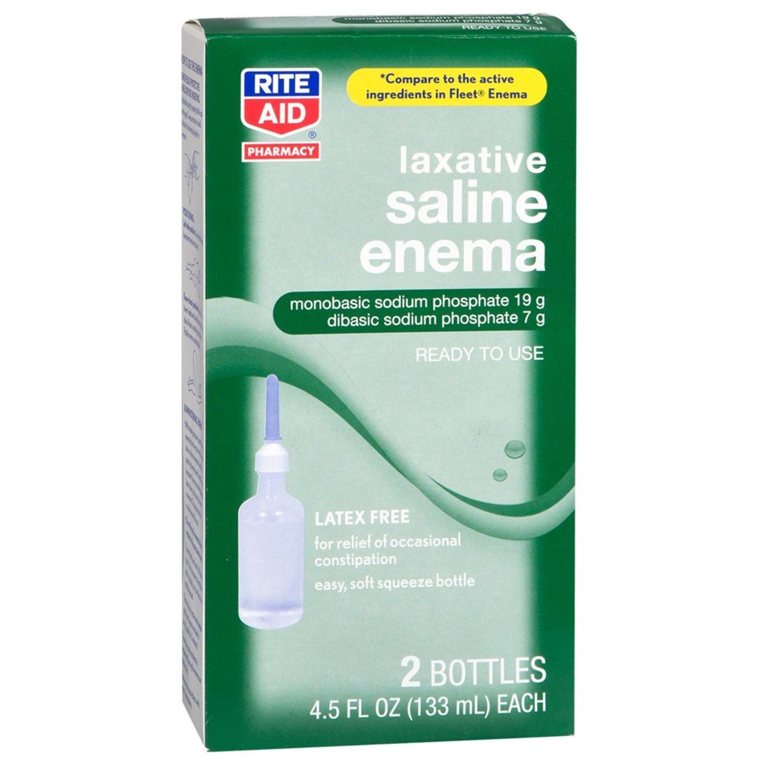 Rite Aid Enema Twin Pack, 4.5 Fl Oz &amp; 9 Fl Oz Bottle - 2 Ct - Retail $3.69
