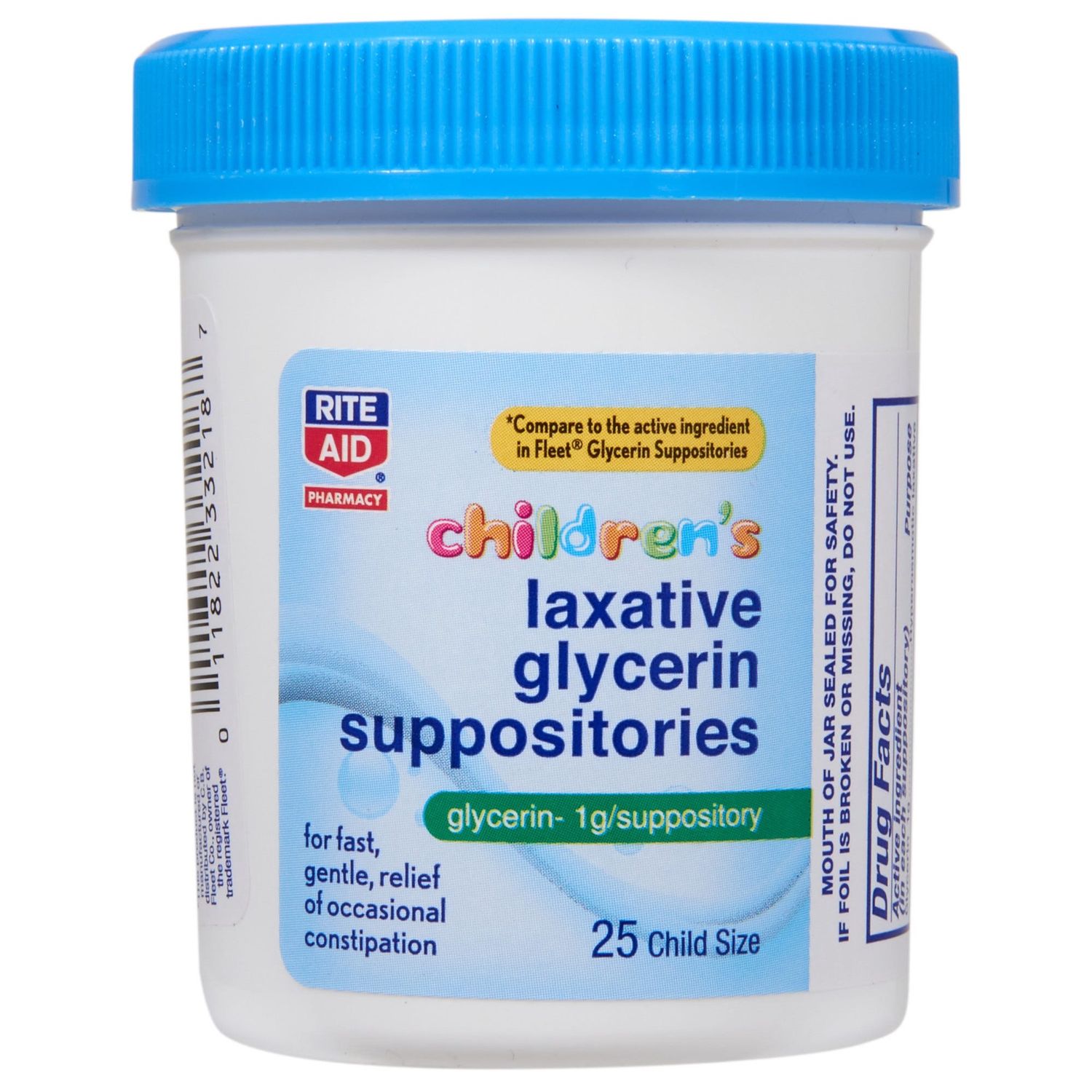 Rite Aid Children&#39;s Laxative Glycerin Suppositories - 25 Ct - Retail $4.99