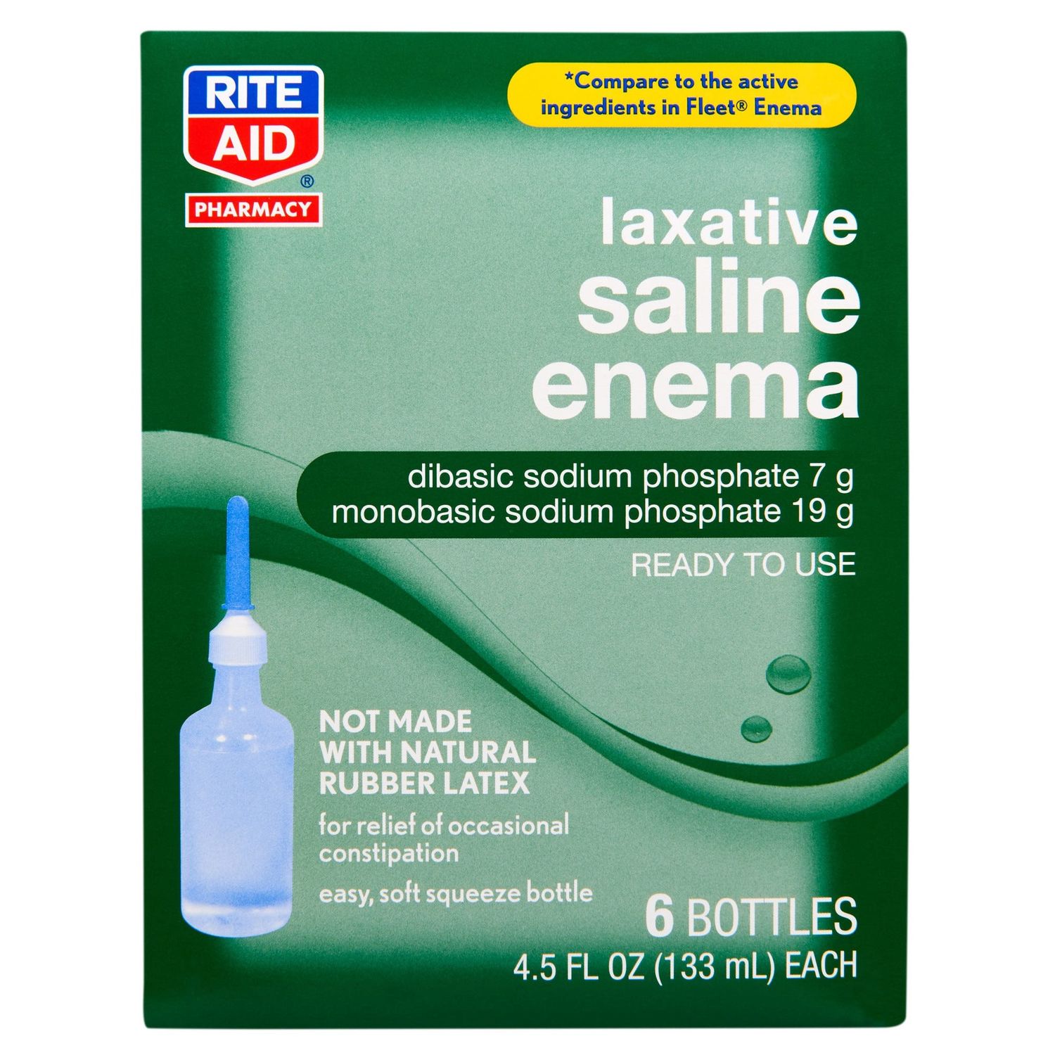 Rite Aid Saline Laxative Enema Kit, 4.5 Oz - 6 Ct - Retail $10.99