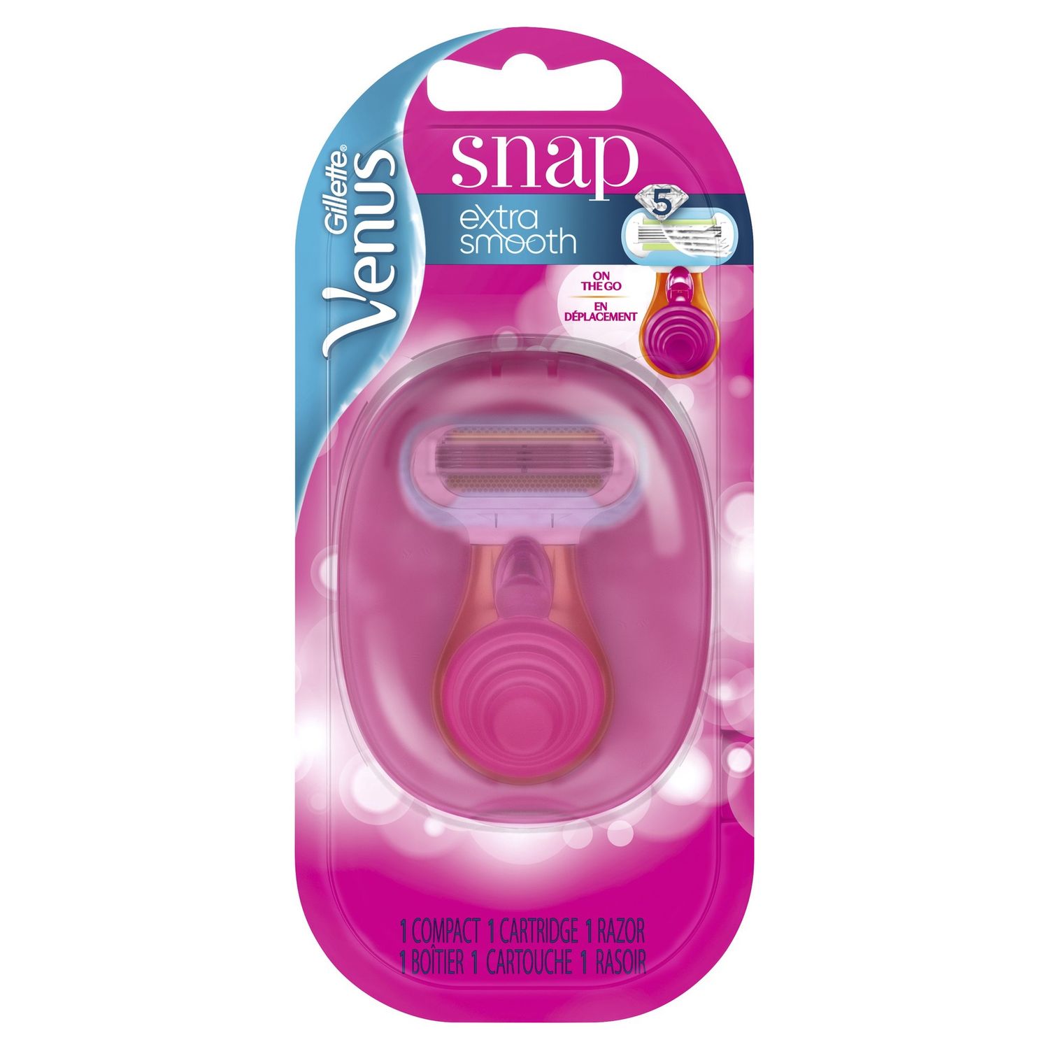 Venus Mini Extra Smooth on the Go Women&#39;s Razor + 1 Razor Blade Refill + 1 Travel Case - Trial Size - Retail $9.99
