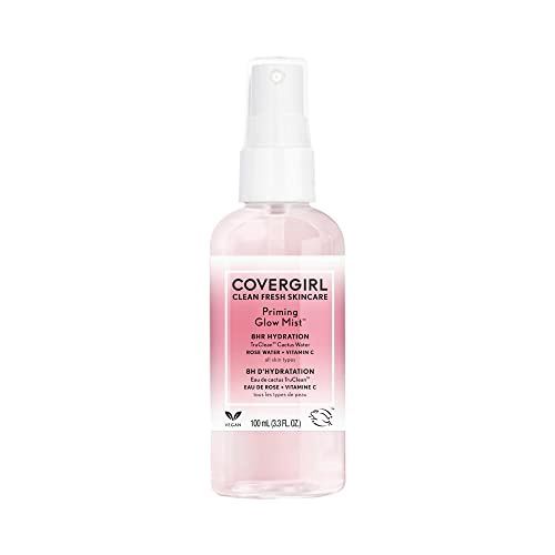COVERGIRL Clean Fresh Skincare Priming Glow Facial Mist with Rose Water and Vitamin C, 3.3 Fl Oz - Retail $10.99