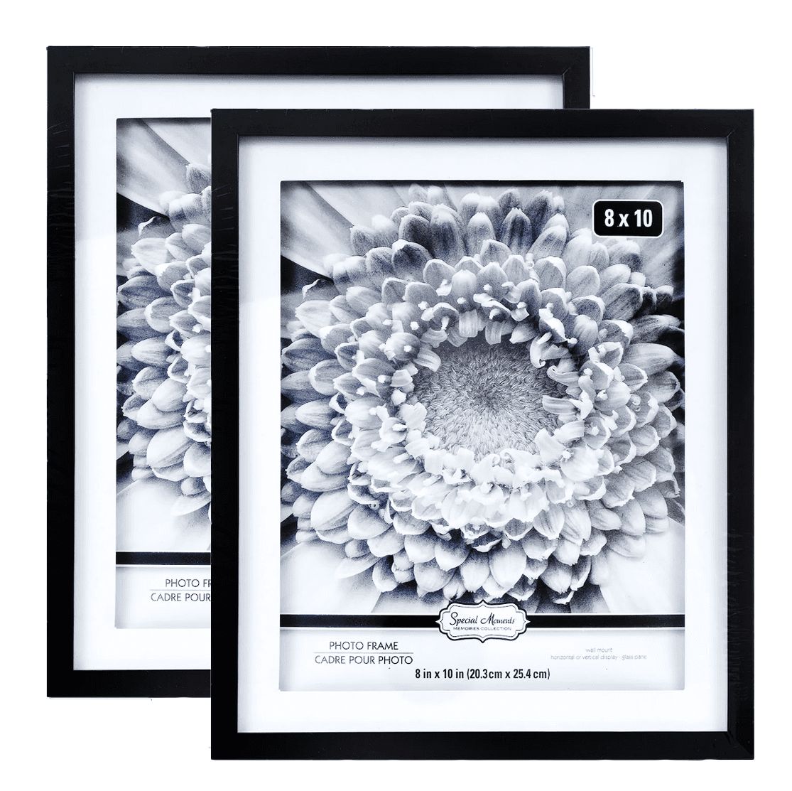 8x10 Set of 2 Photo Frame Two-Toned Black Matte Plastic Frame Wall Mount Horizontal/Vertical Display - Retail $6.99