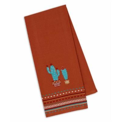 Design Imports Cactus Embroidered Dishtowel