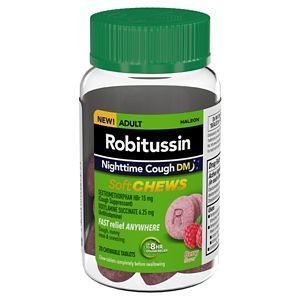 Robitussin Nighttime Cough Soft Chewable Tablets - Cooling Berry - 20ct - Retail $16.99