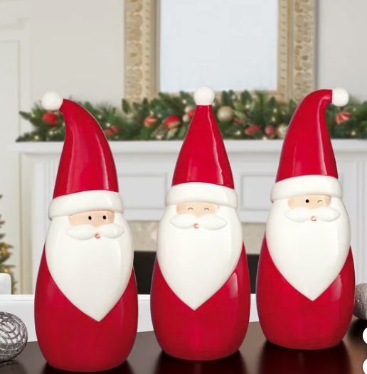 Ceramic Santa, 3 Piece Set, Retail $59.99
