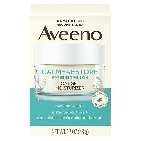 Aveeno Calm + Restore Oat Gel Face Moisturizer, Sensitive Skin, 1.7 OZ - Retail $19.99