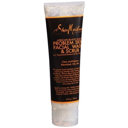 SheaMoisture African Black Soap Clarifying Facial Wash &amp; Scrub - 4 Oz- Retail $9.99