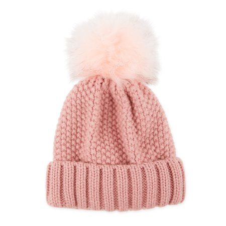 Snap on Pom Pom Beanie Mauve - Retail $20.99