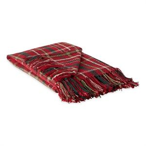 Design Imports Holiday Plaid Recycled Cotton Throw - Retail $31.99