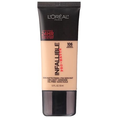 L'Oreal Paris Infallible Pro-Matte Foundation, 106 Sun Beige, Retail $11.99