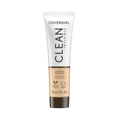 CoverGirl Clean Invisible Liquid Makeup - Retail $9.99, COLOR: 107 Light Beige
