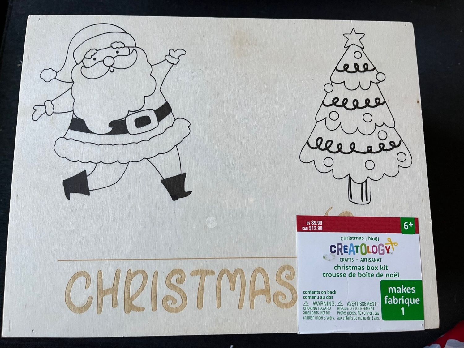 Creatology Wooden Box Craft Kit Christmas/Holiday NEW/SEALED Kids Crafts 10x5x8 - Retail $9.80