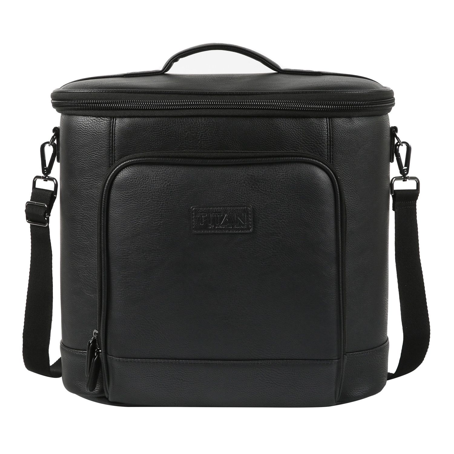 TITAN FAUX LEATHER 30-CAN TOTE-Retail-$29.99, COLOR: Black