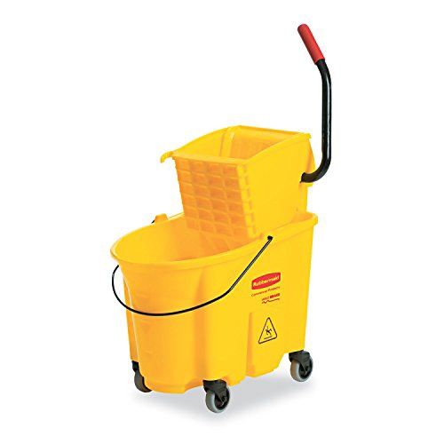 Rubbermaid Commercial WaveBrake Mop Bucket and Wringer, 26 Quart, Yellow