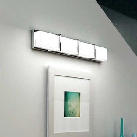 Subway 35 in. 4-Light Stainless Steel Modern Integrated LED Vanity Light Bar for Bathroom - RETAIL - $79.99