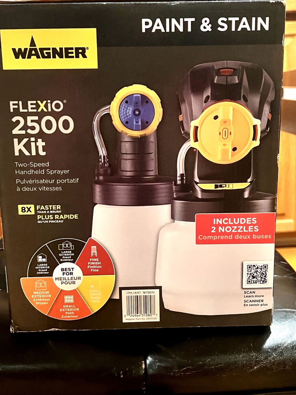 Wagner Flexio 2500 Kit Paint Sprayer Bundle W Detailed Finish Model 0520121 - Retail $134.99