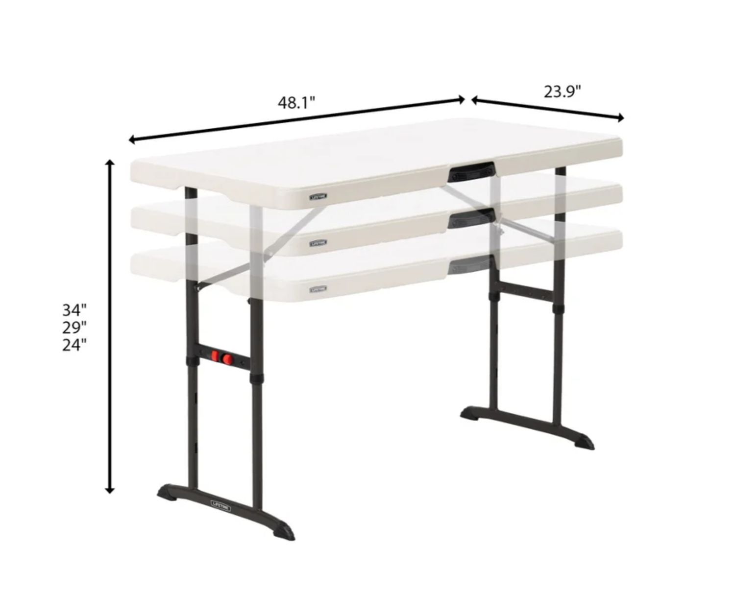 Lifetime Commercial 4&#39; Adjustable Height Table - Retail $59.99