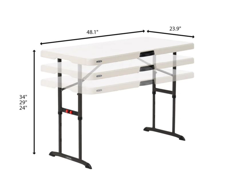 Lifetime Commercial 4' Adjustable Height Table - Retail $59.99