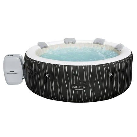 SaluSpa Hollywood AirJet Inflatable Circle Hot Tub Spa with Color-Changing LED Lights 4-6 Person with Pump #P08411 - Retail $398.00