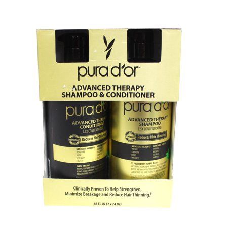 Pura d'or Advanced Therapy Anti-Hair Thinning Shampoo &amp; Conditioner Set - Retail $34.99