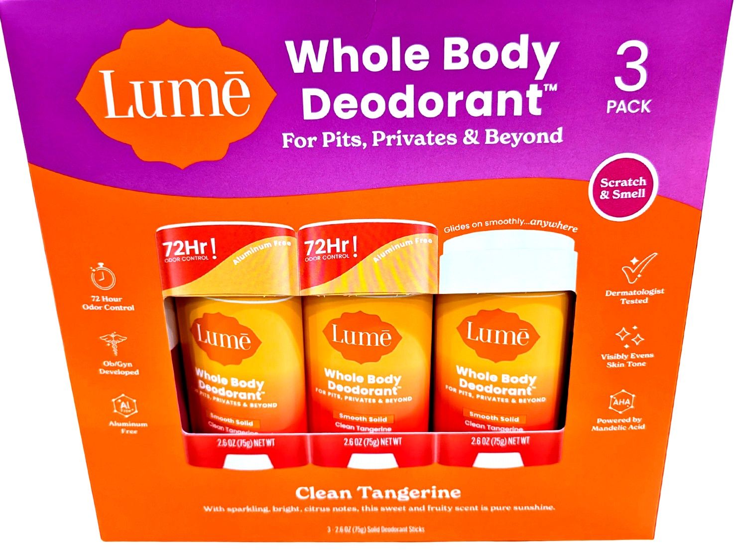 Lume Whole Body Deodorant, 2.6 oz, 3-pack - Retail $29.99