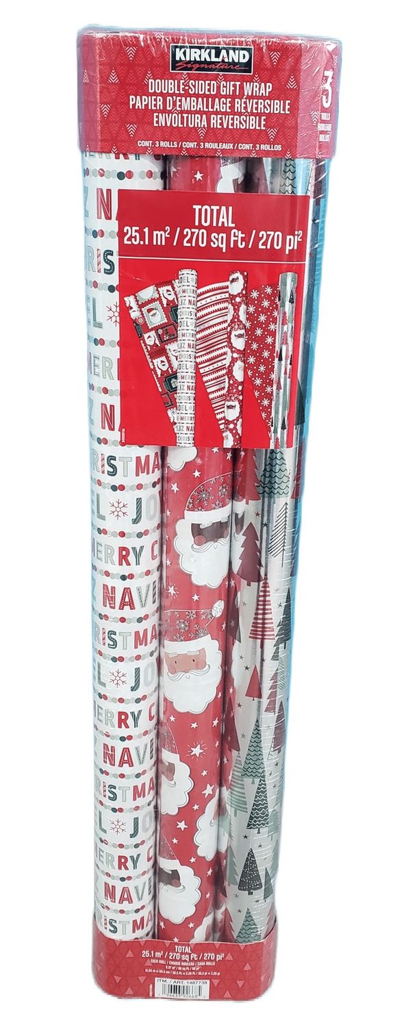 Kirkland Signature Double Sided Gift Wrap, Choose Style *new - Retail $14.99