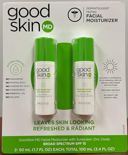 GoodSkin MD Facial Moisturizer with Zinc Oxide &amp; Sunscreen Broad Spectrum SPF 15 (2 Pack) - Retail $34.99