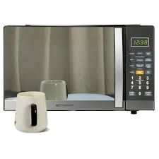 Emerson 1.1 CF, 1100W, Stainless Steel, Mirror Finish, Microwave Oven With Grill - Retail $99.99