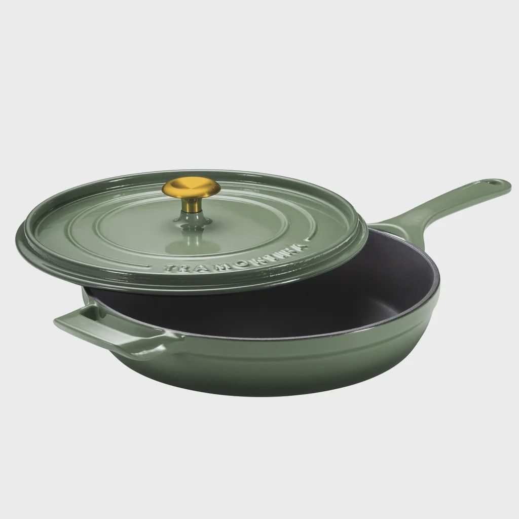 Tramontina 12&quot; Enameled Cast Iron Skillet with Lid - RETAIL - $54.99