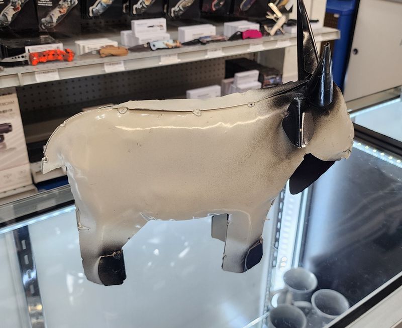 Rustic Metal Goat Statue