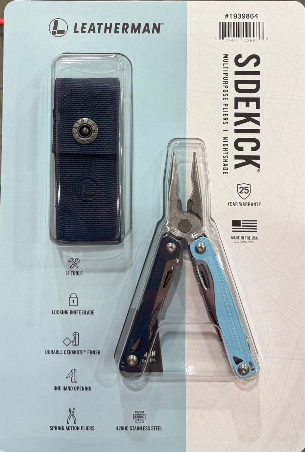 Leatherman Rev Multi-Purpose 14 Tools Light Blue Color with Nylon Sheath - Retail $75.99
